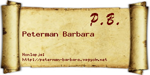 Peterman Barbara névjegykártya